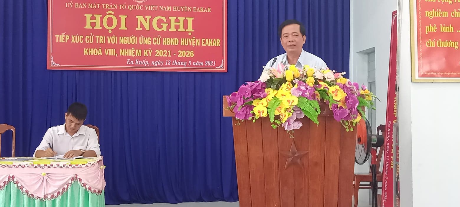 Hội nghị tiếp xúc giữa cử tri thị trấn Eaknốp với người ứng cử Đại biểu HĐND huyện EaKar khóa VIII, nhiệm kỳ 2021 – 2026