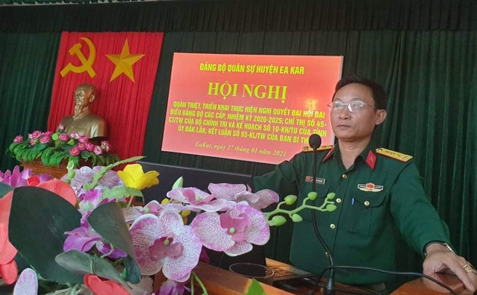ĐẢNG BỘ QUÂN SỰ HUYỆN EA KAR TỔ CHỨC QUÁN TRIỆT, TRIỂN KHAI NGHỊ QUYẾT VÀ CÁC VĂN BẢN CỦA CẤP TRÊN
