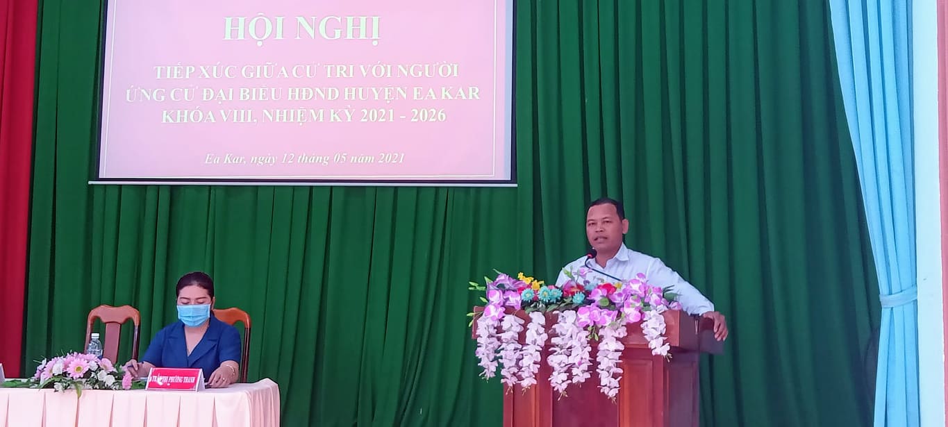 Hội nghị tiếp xúc giữa cử tri  thị trấn Eakar với người ứng cử Đại biểu HĐND huyện EaKar khóa VIII, nhiệm kỳ 2021 – 2026 ( đơn vị bầu cử số 10)