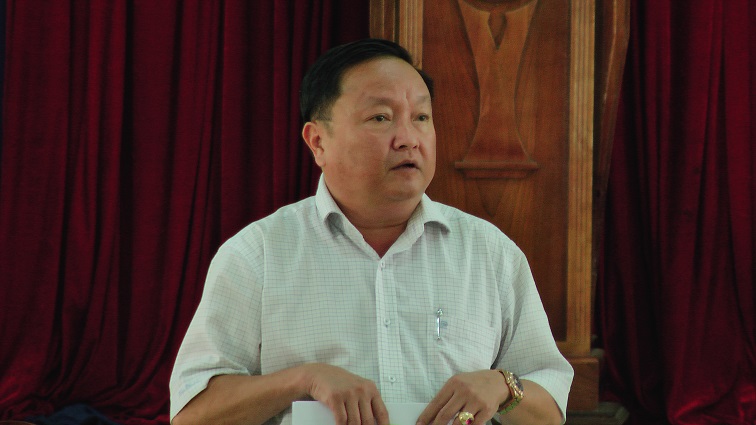 Đồng chí Kiều Thanh Dũng - TUV, Bí thư huyện ủy, Chủ tịch HĐND huyện EaKar phát biểu chỉ đạo tại hội nghị