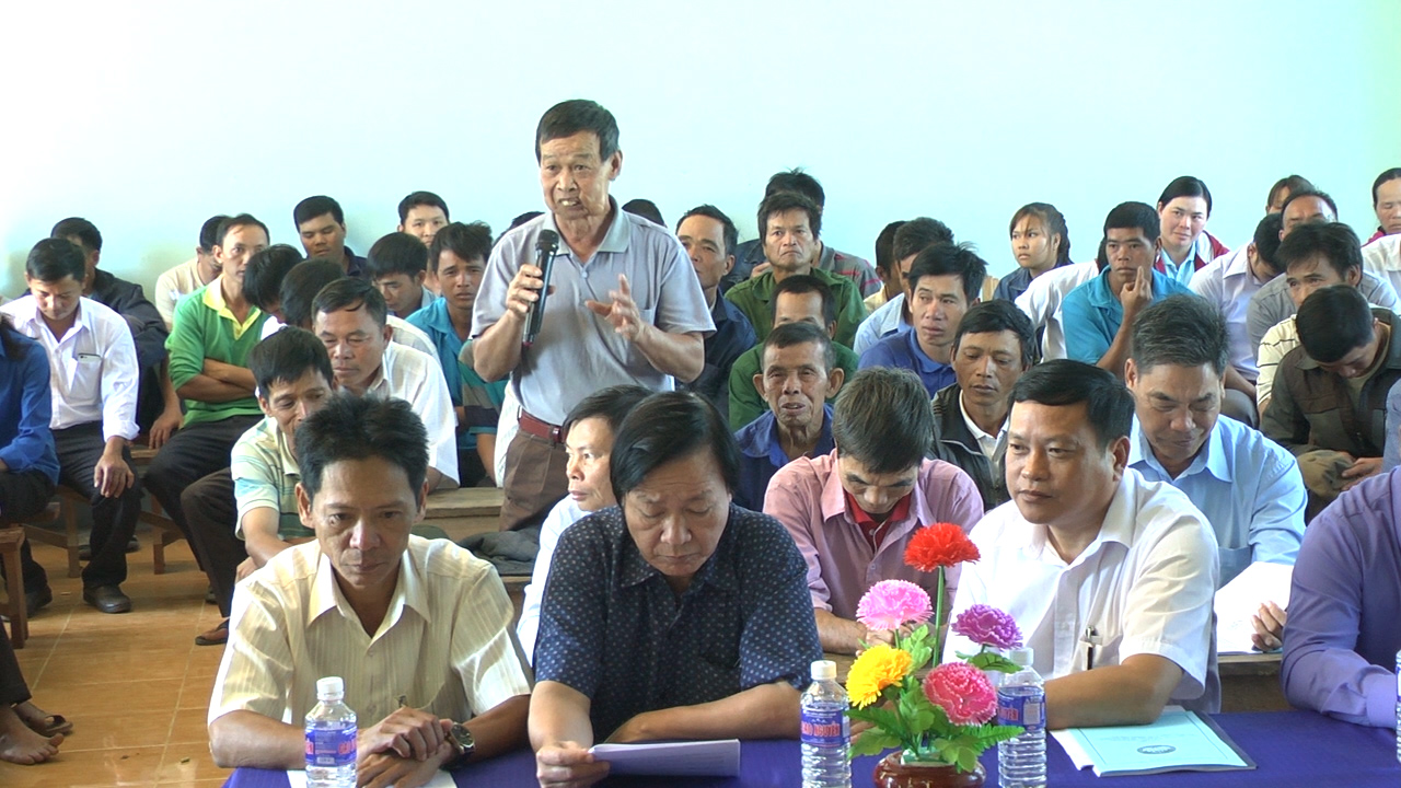 Đại diện người dân thôn 3, xã Cư Prông phát biểu ý kiến tại buổi lễ