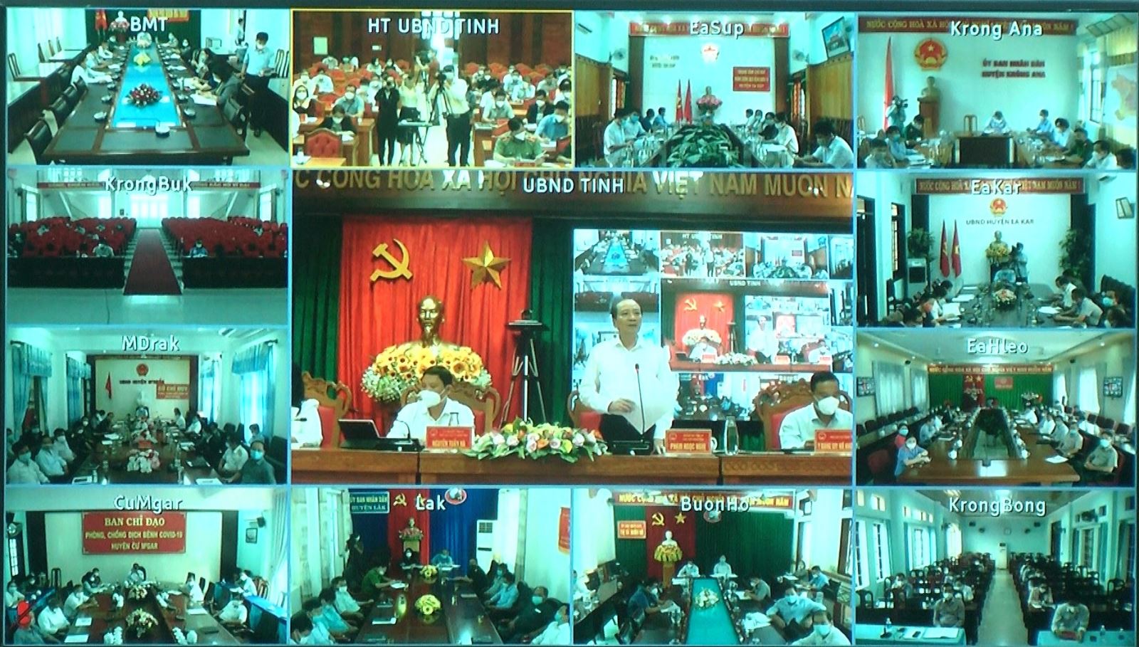 Huyện Ea Kar tham gia cuộc họp trực tuyến thường kỳ tháng 9 năm 2021 của UBND tỉnh Đắk Lắk