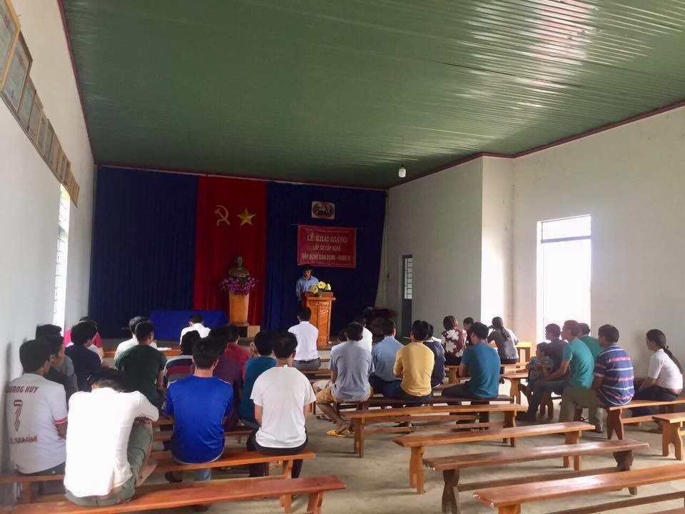 Khai giảng lớp dạy nghề xây dựng Dân dụng tại Xã Ea Sar, huyện Ea Kar