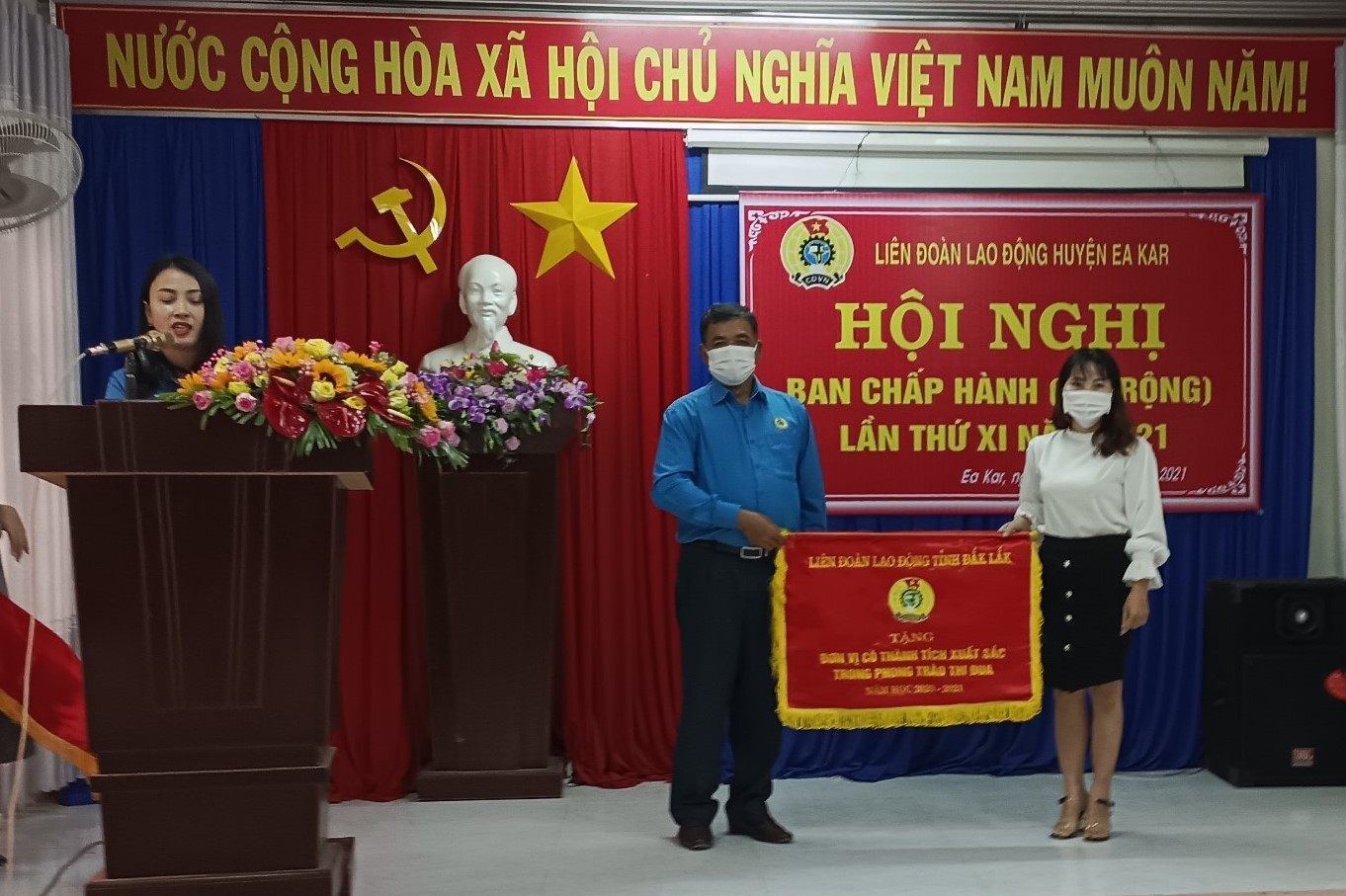 LĐLĐ huyện EaKar tổ chức Hội nghị  Ban chấp hành mở rộnglần thứ XI  năm 2021