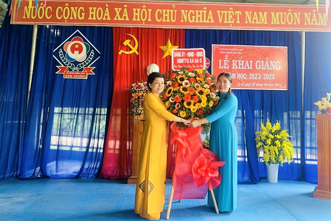 Trường mầm non Ánh Dương – xã EaÔ  tổ chức Lễ khai giảng năm học mới 2022 – 2023