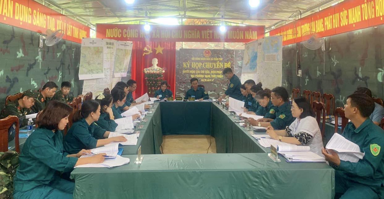 DIỄN TẬP CHIẾN ĐẤU XÃ XUÂN PHÚ TRONG KHU VỰC PHÒNG THỦ NĂM 2023