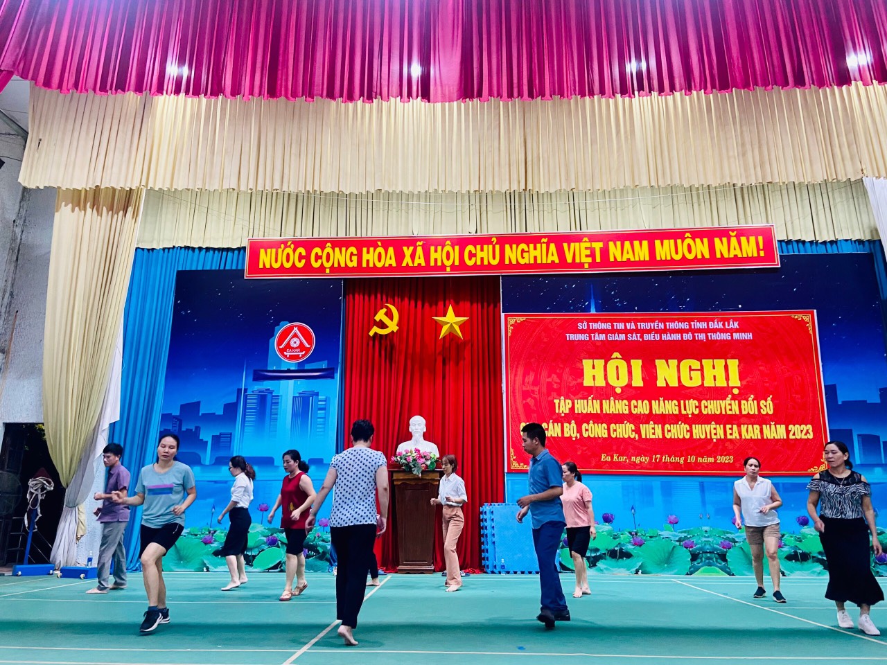Các cơ quan đơn vị, tích cực luyện tập tham gia Hội thi Dân vũ - Thể thao Công đoàn cơ sở huyện Ea Kar lần thứ nhất, năm 2023