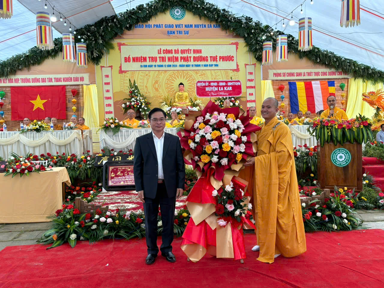 Lễ công bố quyết định bổ nhiệm trụ trì niệm phật đường Tuệ Phước, xã Cư Yang