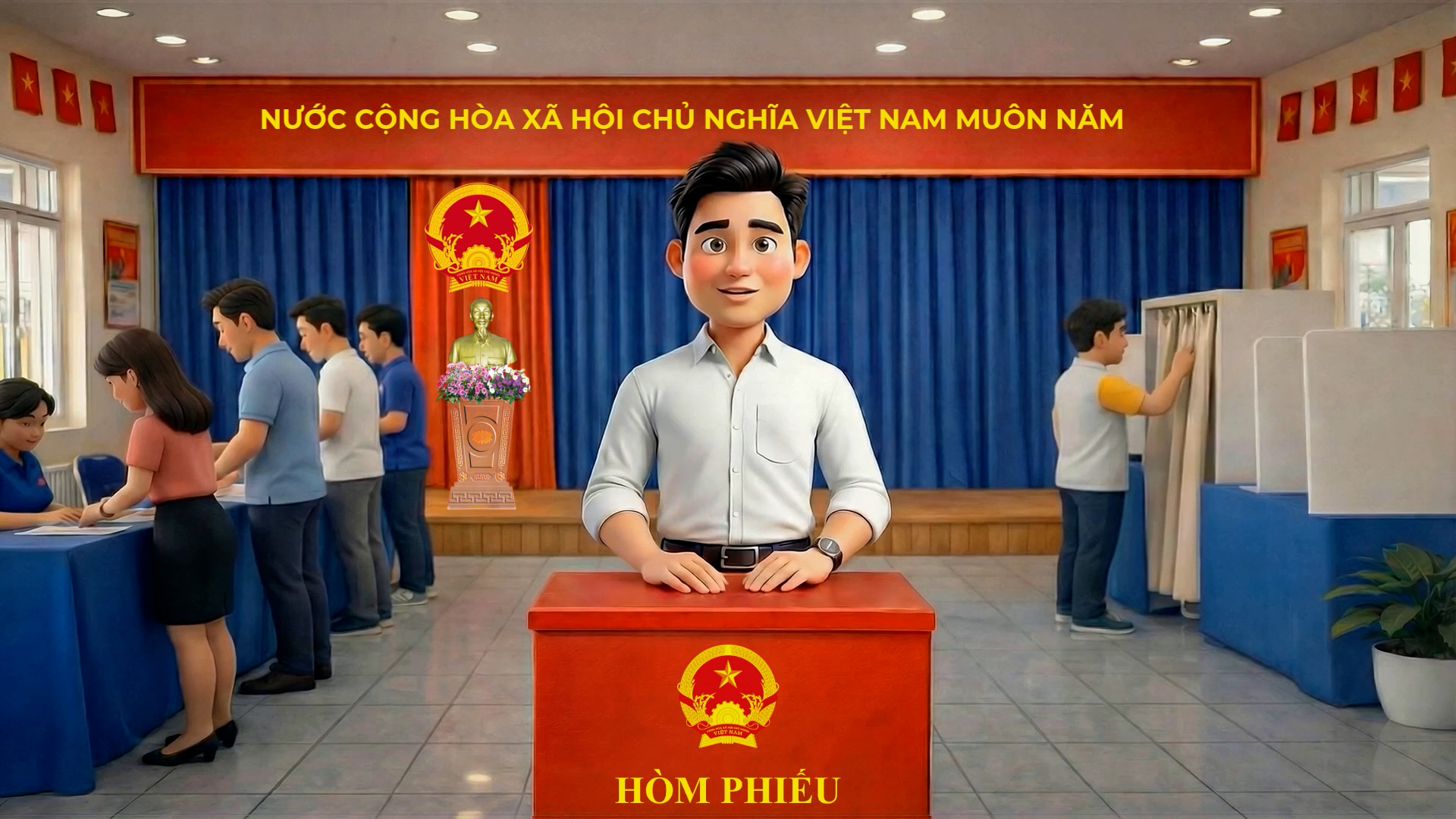 Quy trình bỏ phiếu bầu cử ĐBQH khóa XVI và đại biểu HĐND các cấp nhiệm kỳ 2026 – 2031